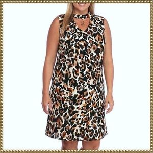 Lux Cheetah Print Sleeveless Fit and Flare Dress Size 20